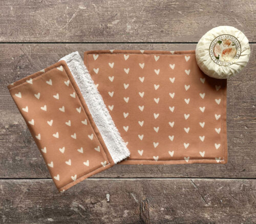 Face Cloths White Hearts