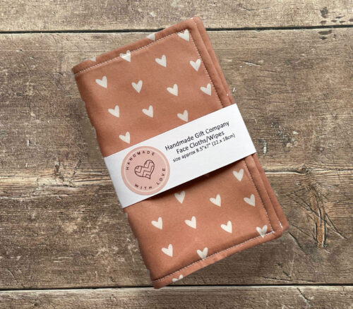 Face Cloths White Hearts