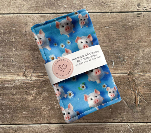 Face Cloths Pigs Design