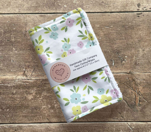 Face Cloths Pink Flowers