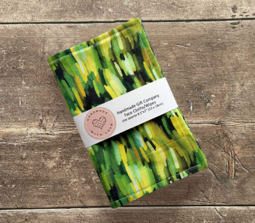 Face Cloths Green Abstract