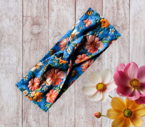 Women's Headband Flowers & Bees