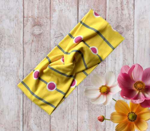 Women's headband Yellow Abstract