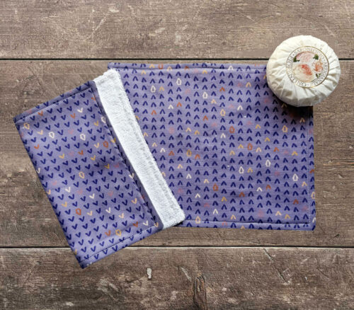 Face Cloths Purple Arrows