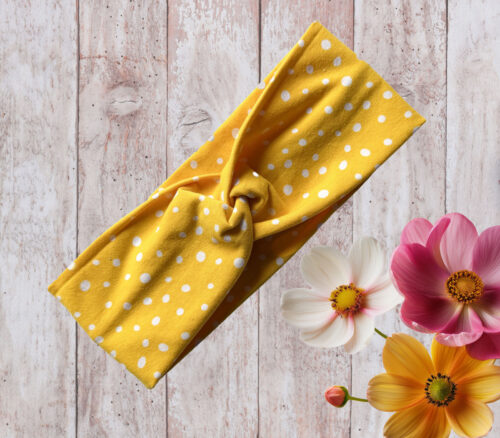 Women's Headband Yellow Spots