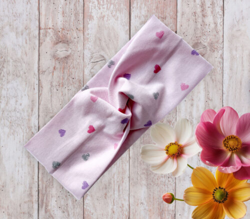 Women's Headband Pink Hearts