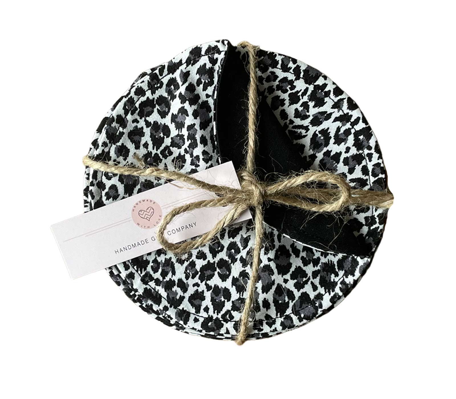 Coasters Black Leopard Print
