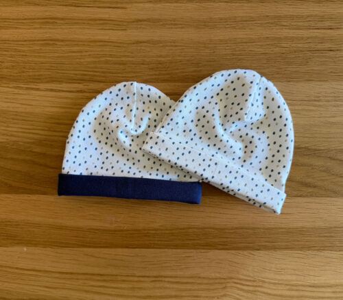 Baby Beanie Hats Blue Spots
