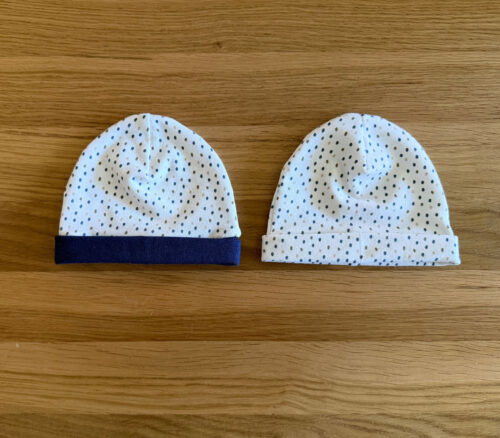 Baby Beanie Hats Blue Spots