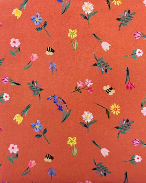 Childrens Tote Bag Orange Floral