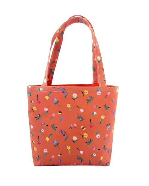 Childrens Tote Bag Orange Floral