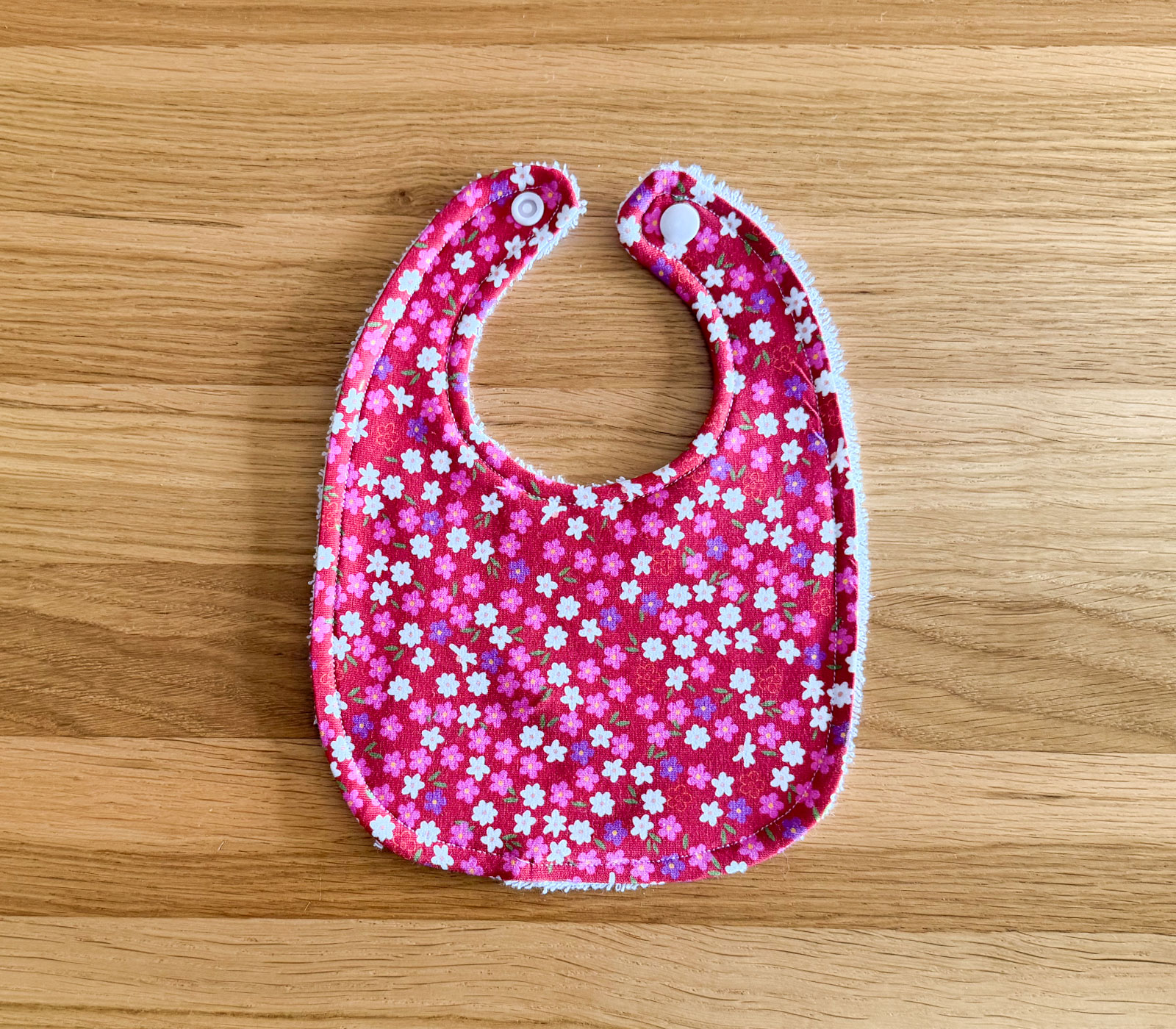 Newborn Baby Bib Pink Floral Design
