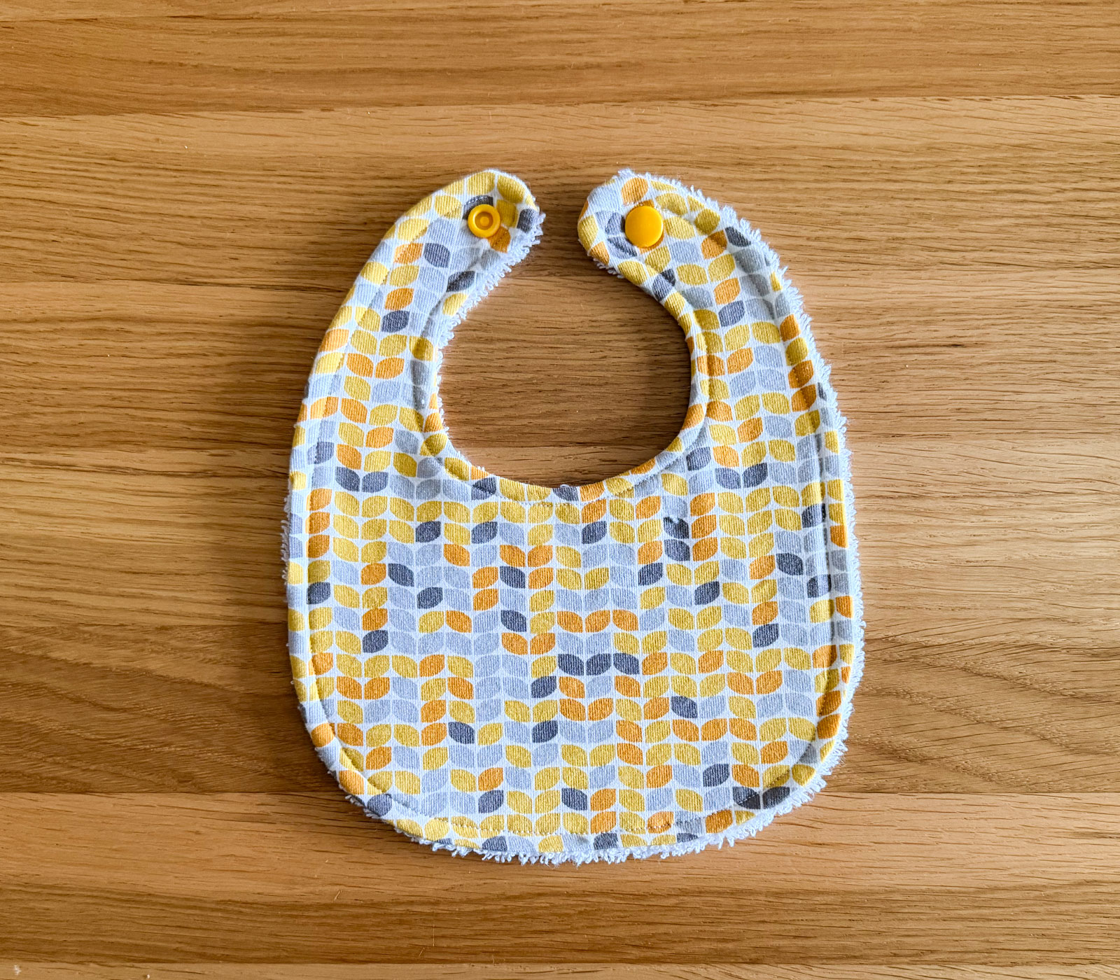 Newborn Baby Bib Orange Abstract Design