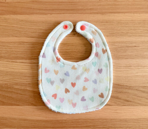 Newborn Baby Bib Coloured Hearts