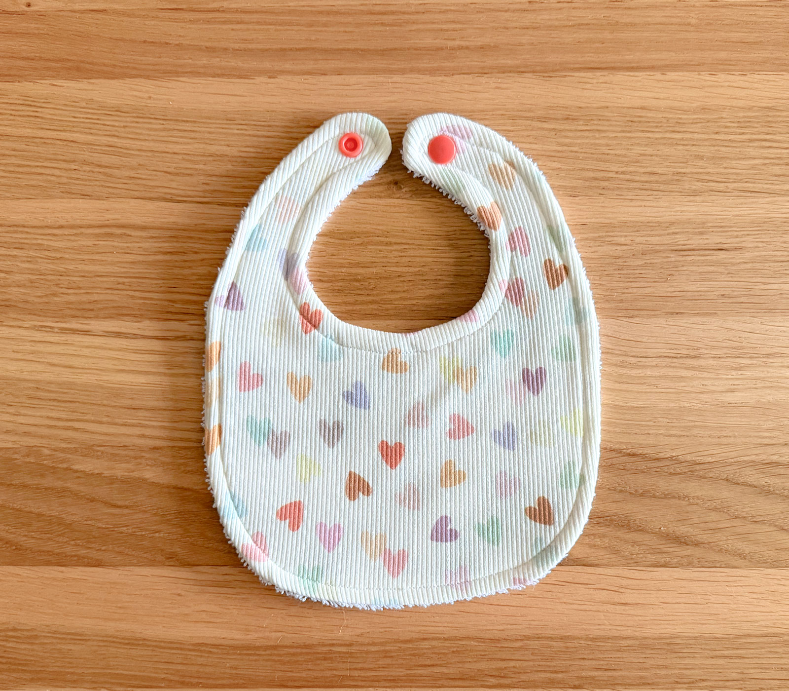 Newborn Baby Bib Coloured Hearts