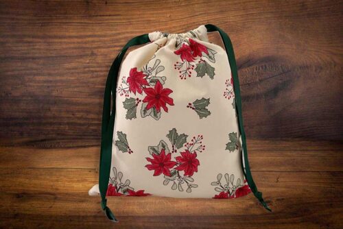 Christmas Gift Bag Poinsettia