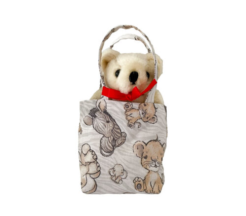 Teddy in a Bag – Cute Zebra & Elephant Design